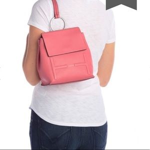 New T Tahari LEATHER Holly backpack pink rose